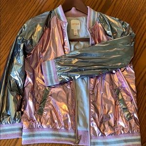 Like New Girl’s Metallic Jacket